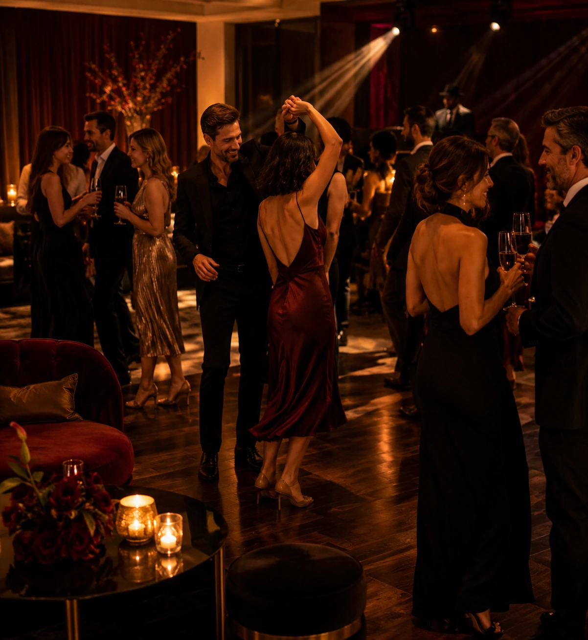 Guests dancing at an elegant Chaconia event